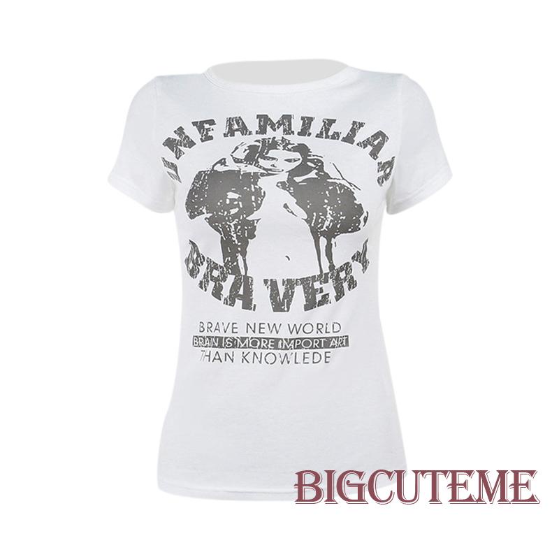 Áo Thun Tay Ngắn Cổ Thuyền In Chữ Thời Trang Dành Cho Nữ