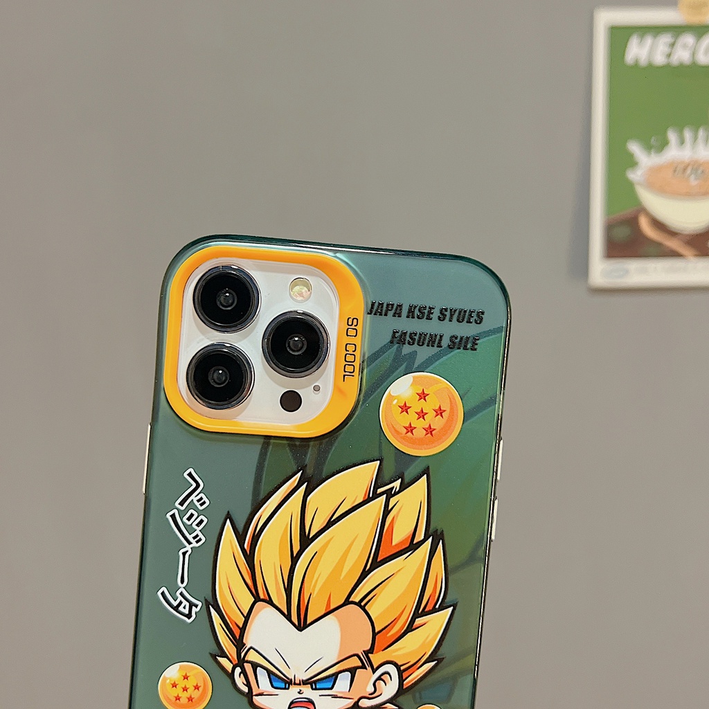 Ốp Điện Thoại Tpu Dẻo Trong Suốt Hai Mặt In Logo Super Saiyan Độc Đáo Chống Rơi Cho iPhone 11 13 12 14 Pro Max