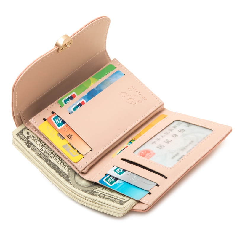 Ví Nữ Cỡ Vừa Hoạ Tiết Hoa Thời Trang Giá Đỡ