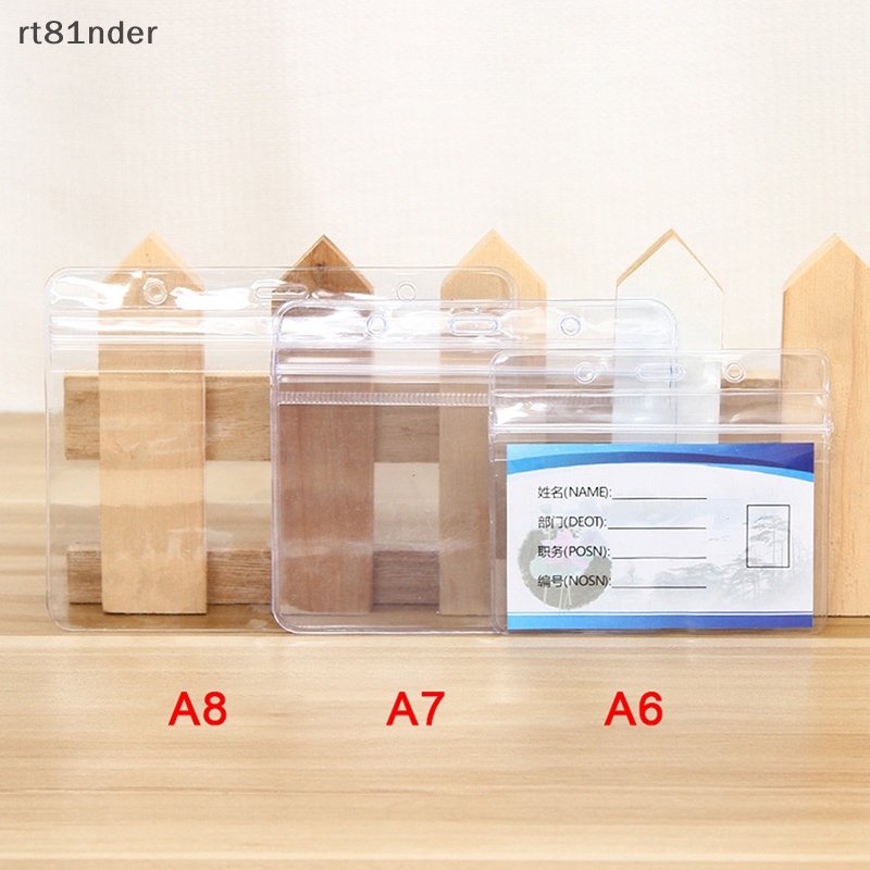Rt Set 10 Túi Đựng Thẻ ID / Thẻ ID Đeo Trước Ngực Mềm Bóng Trong Suốt Chống Nước Chống Trộm Bền Bỉ