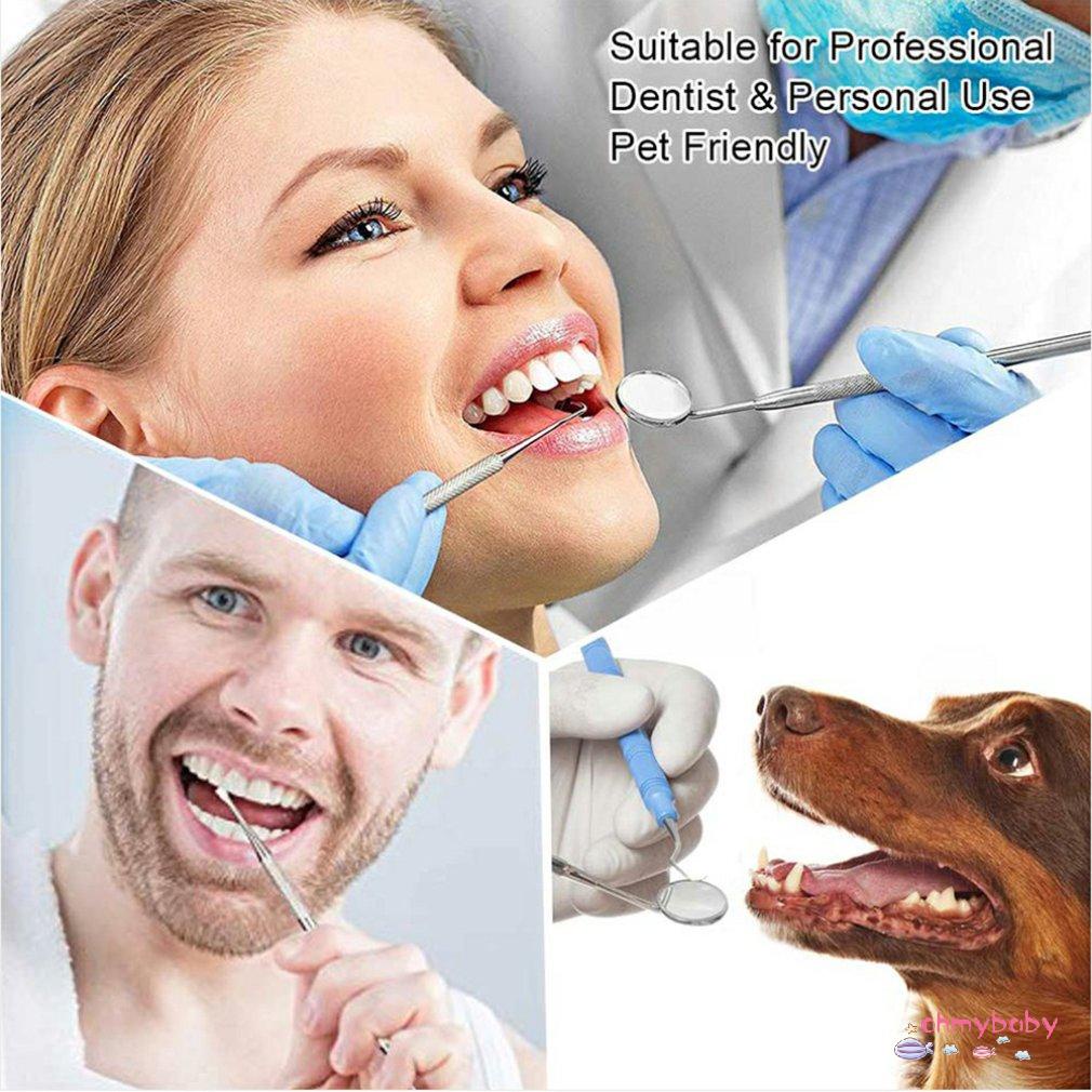 [Ready] Dụng cụ nha sĩ Bộ dụng chăm sóc Thiết bị gia bằng thép không gỉ tẩy răng Giải tích làm sạch [Z/3]