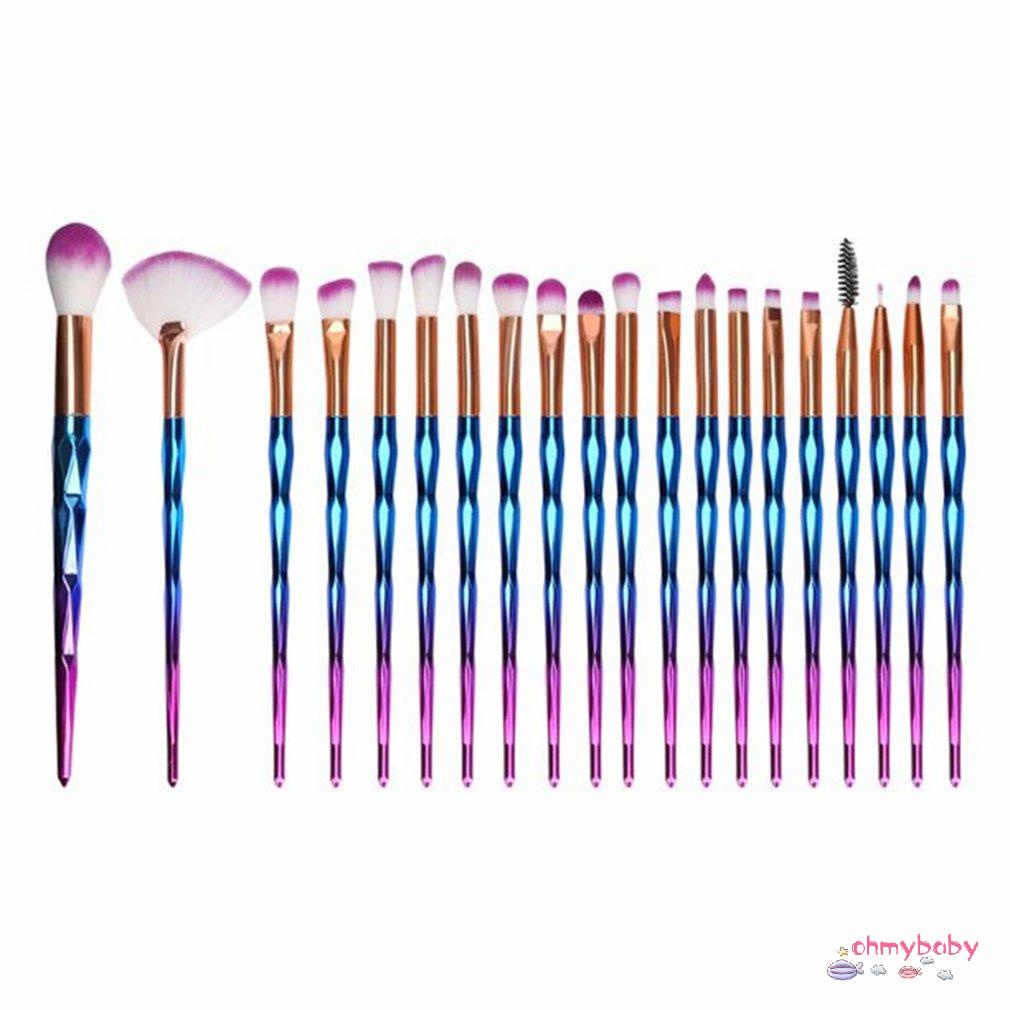 [OMB] 20 Chiếc Kim Cương Bộ Cọ Trang Điểm Cho Phấn Mắt Nền Môi Dụng Cụ Chuyên Nghiệp Mỹ Phẩm Làm Đẹp [Z/2]