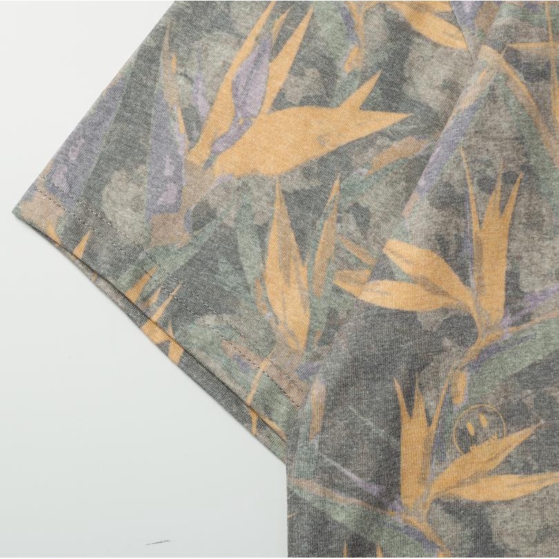 Áo Thun Cotton Nguyên Chất Cao Cấp Tay Ngắn Dáng Rộng In Hình Mặt Cười Chim Thiên Đường l