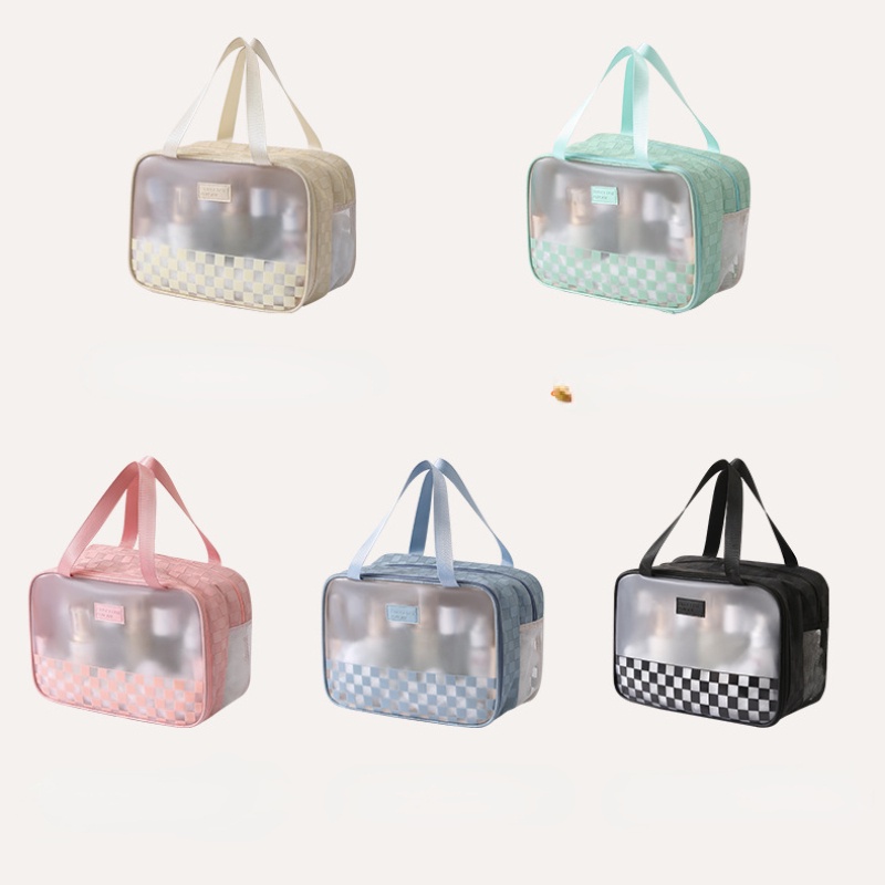 Túi Đựng Đồ Trang Điểm Bằng PU Trong Suốt Hai Lớp Khô Và Ướt Chống Thấm Nước Tiện Dụng Mang Theo Du Lịch