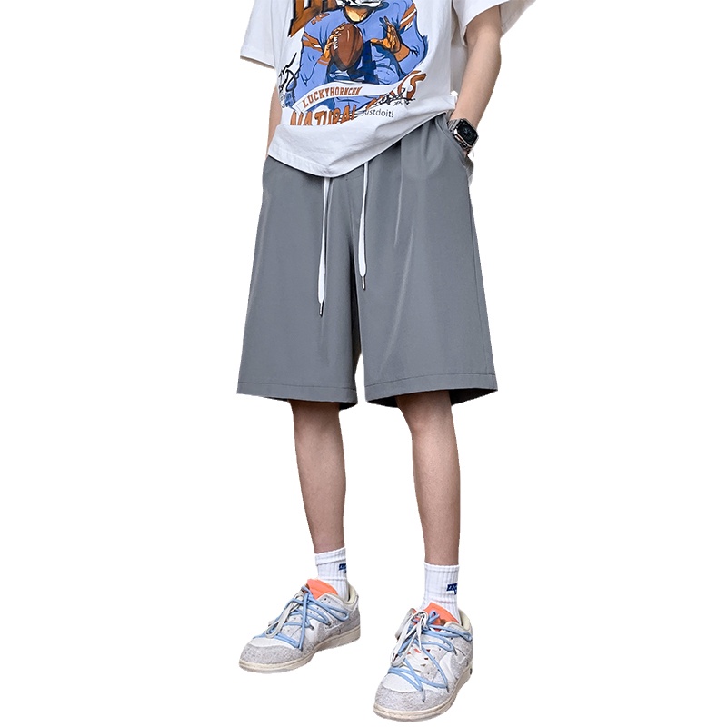 Quần Short Thể Thao Bóng Rổ Vải Lụa Lạnh Mỏng Nhanh Khô Thời Trang Mùa Hè Cho Nam