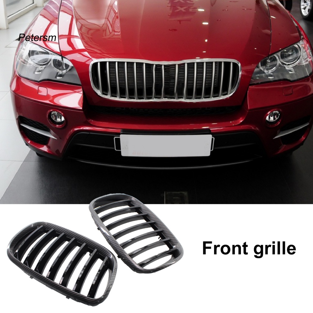 Set 2 Lưới Tản Nhiệt Màu Đen Bóng Gắn Mui Xe Hơi 51137157687 51137157688 Phụ Kiện Chuyên Dụng Cho Xe BMW E70 X5 08-13