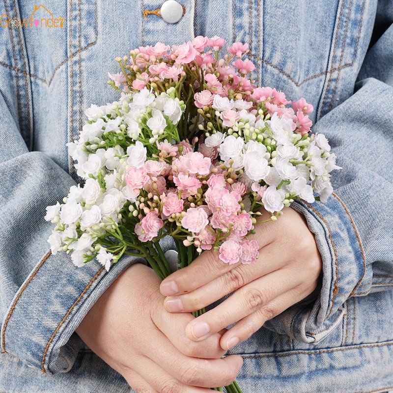 Bó Hoa Gypsophila Nhân Tạo Bằng Nhựa Màu Trắng Dùng Trang Trí Nhà / Tiệc Cưới / Ban Công DIY