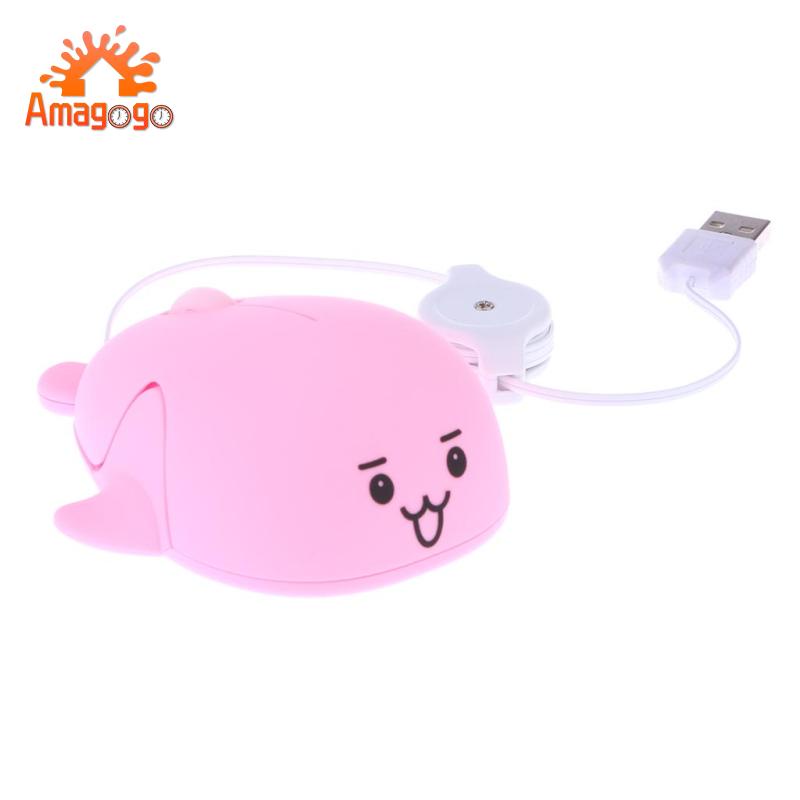 Chuột Quang USB Cuộn Có Dây Thu Gọn Cho Laptop Màu Xanh Dương