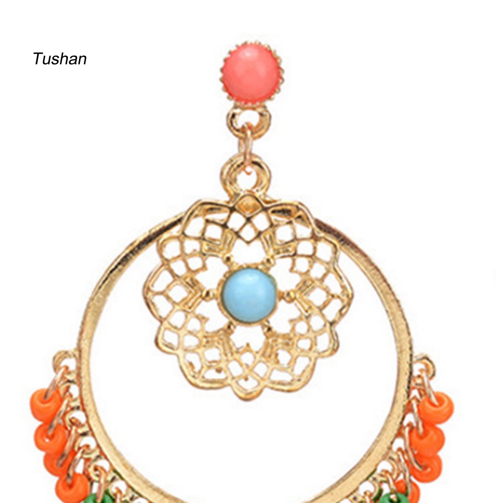 1 Đôi Bông Tai Xỏ Hạt Rỗng Hình Hoa Nhiều Màu Sắc Trọng Lượng Nhẹ Dễ Phối Đồ