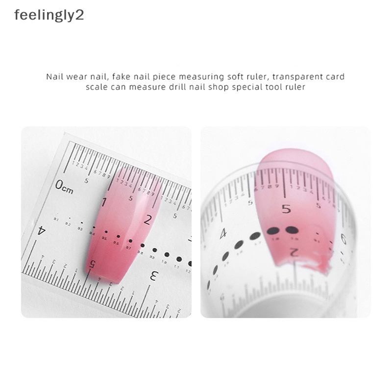 Bộ 10 Thước Đo Kích Thước Làm Móng Bằng Nhựa PVC Trong Suốt