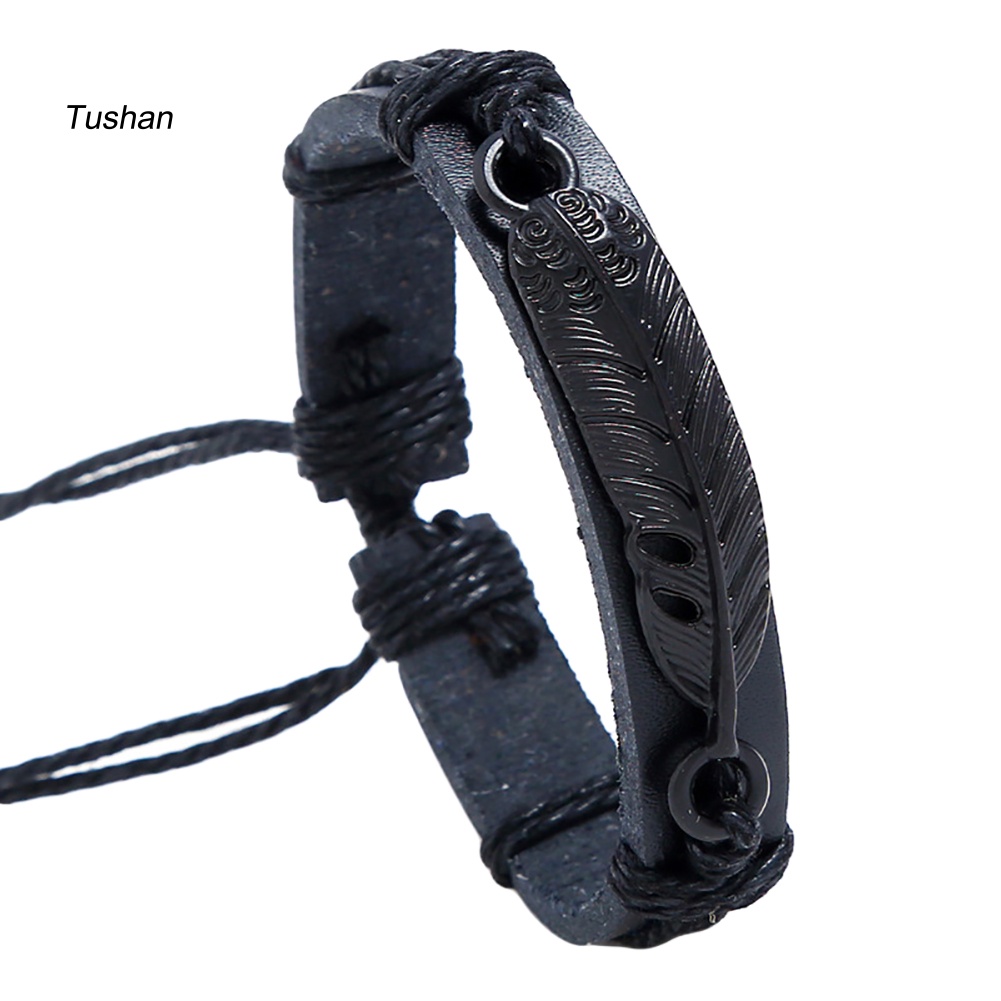 Vòng Đeo Tay Giả Da Kiểu Dáng Thời Trang Cá Tính Cho Nam