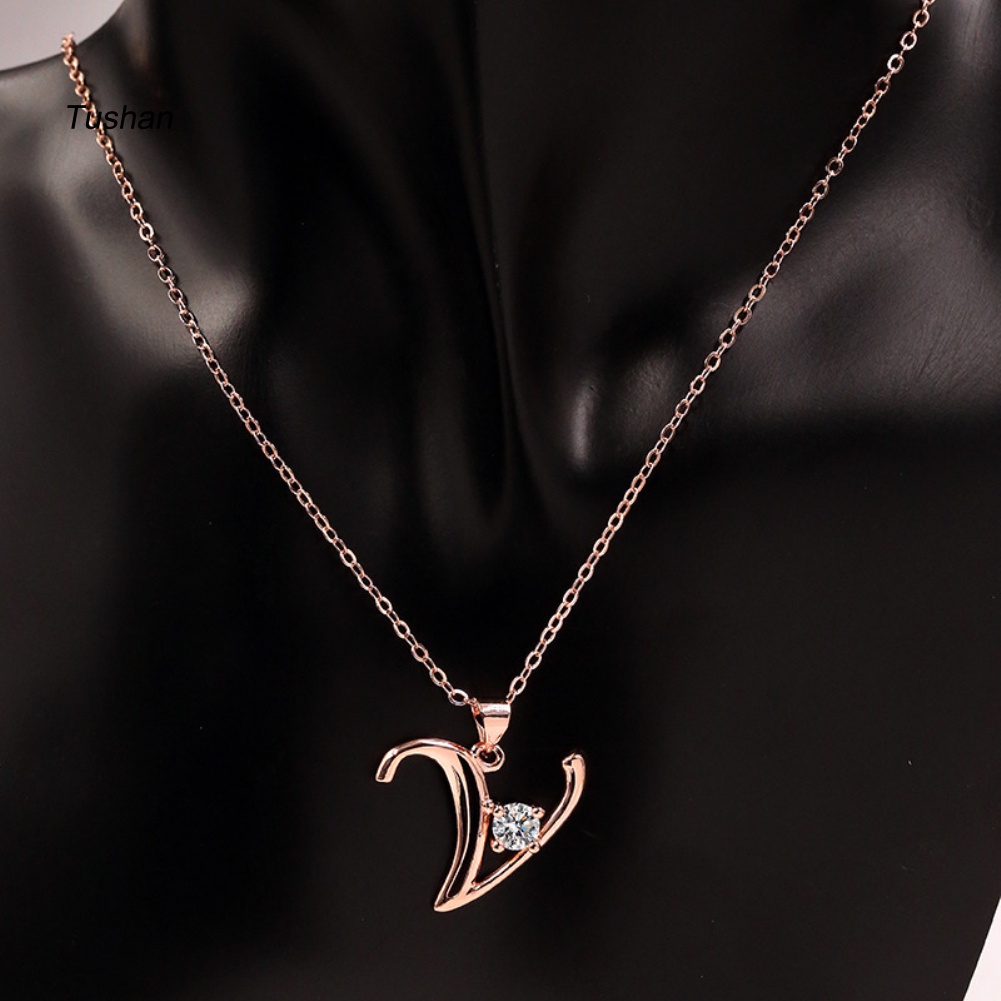 Vòng cổ Mặt Chữ Cái Đính Đá Zircon Thời Trang Cho Nữ