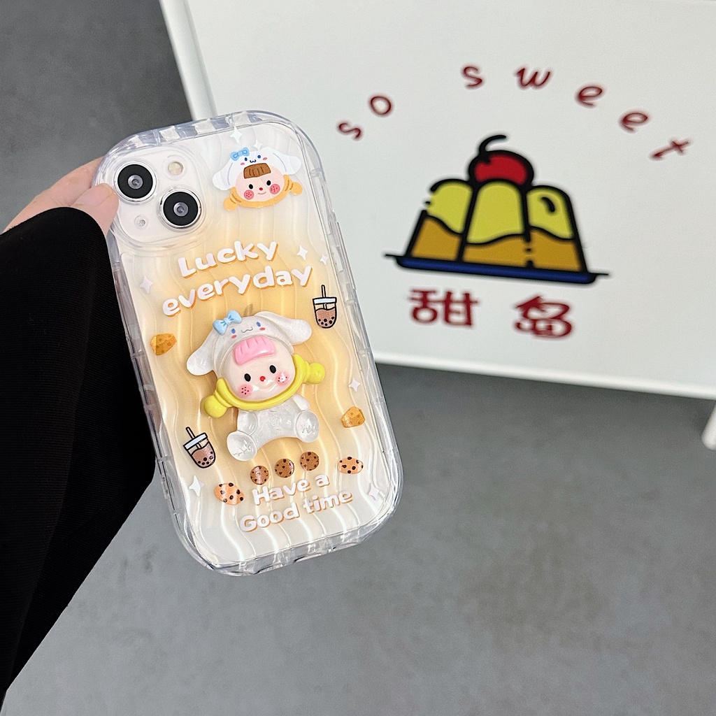 Ốp Điện Thoại Silicon TPU Mềm Trong Suốt Họa Tiết Hoạt Hình 3D Dạ Quang Chống Sốc Cho iPhone 13 12 11 Pro Max 14 Plus