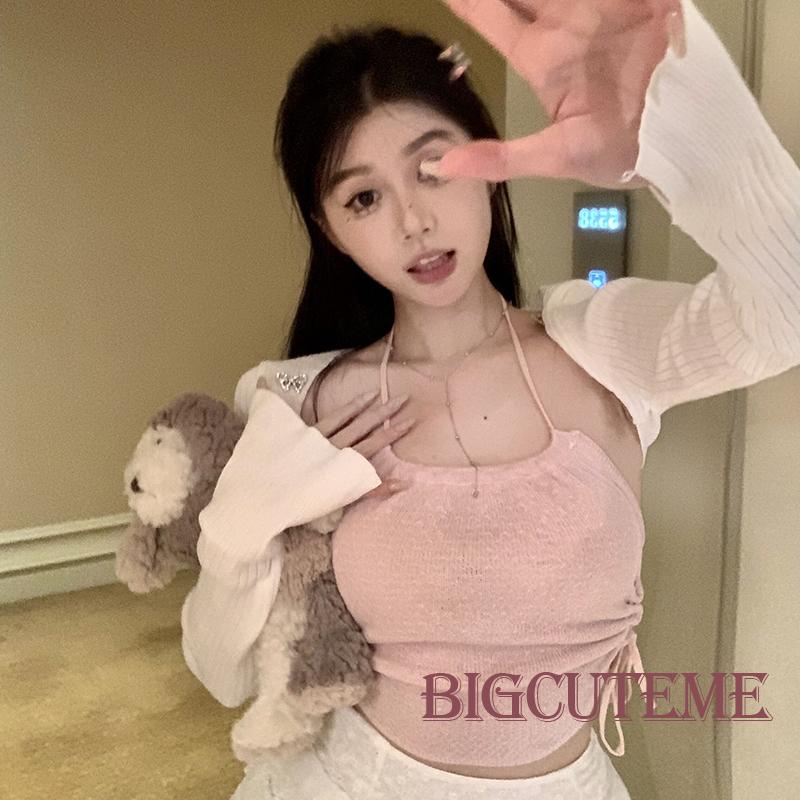 Áo Hai Dây Rút Dây Màu Sắc Trơn Thời Trang Mùa Hè Cho Nữ