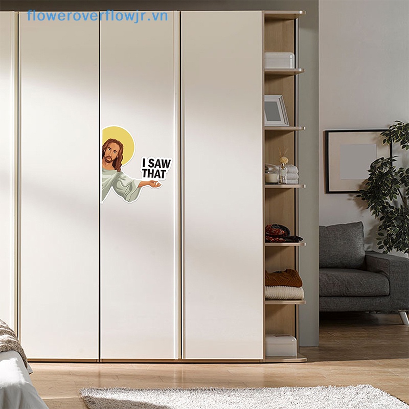 Bộ 10 Sticker Jesus I Saw That Vinyl Dán Trang Trí Xe Hơi Laptop Chống Nước