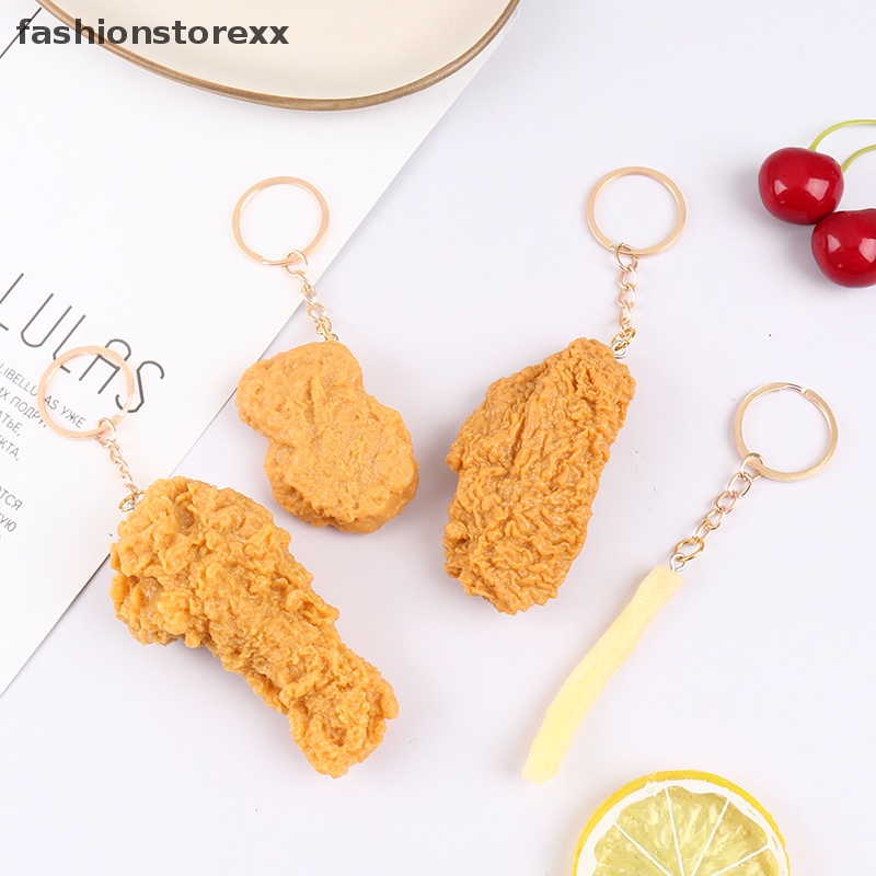 Fash Móc Khóa Giả Thức Ăn Hình Gà Rán Pháp vvn