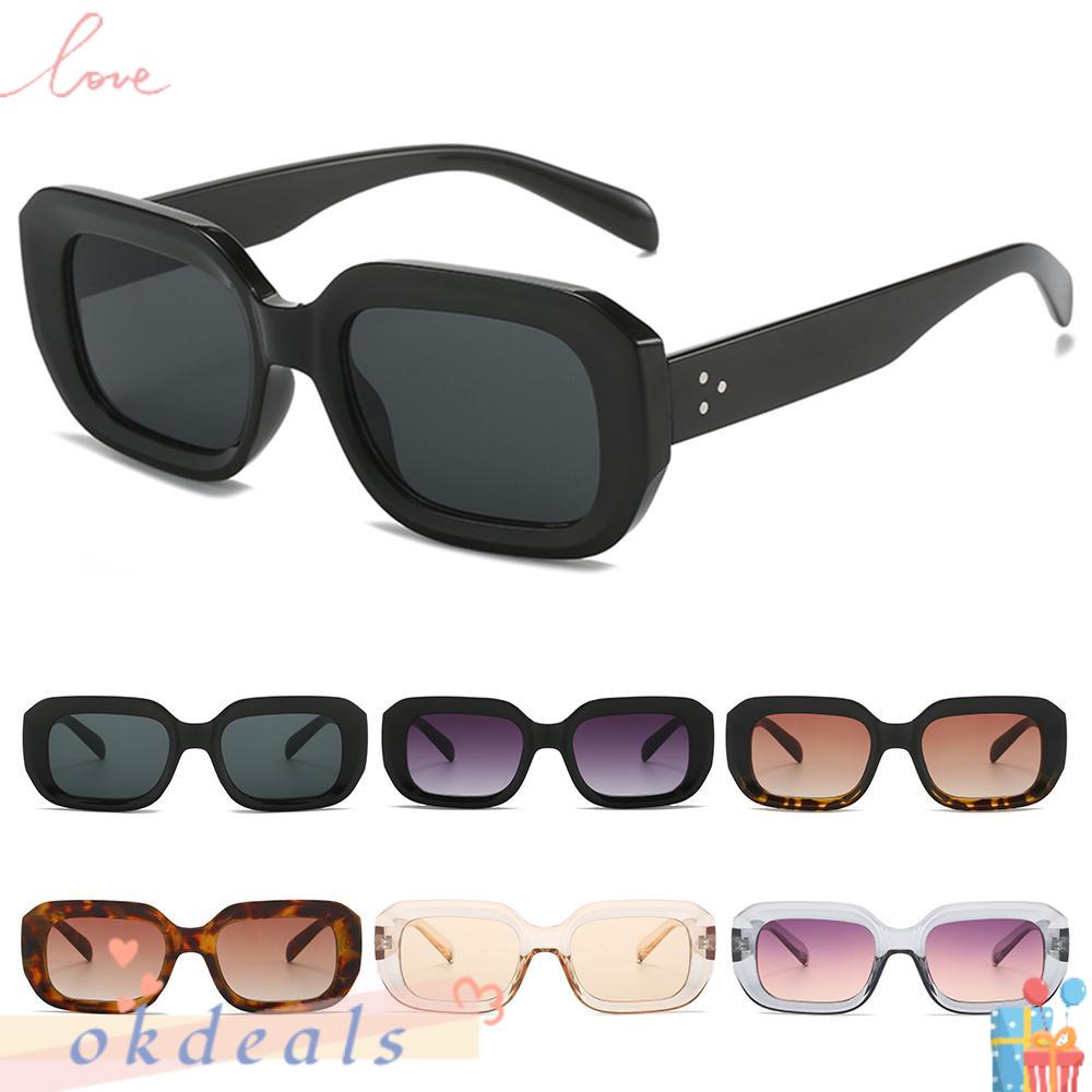 OKDEALS Kính Mát Du Lịch Gọng Vuông Nhỏ Hình Chữ Nhật Cho Nữ