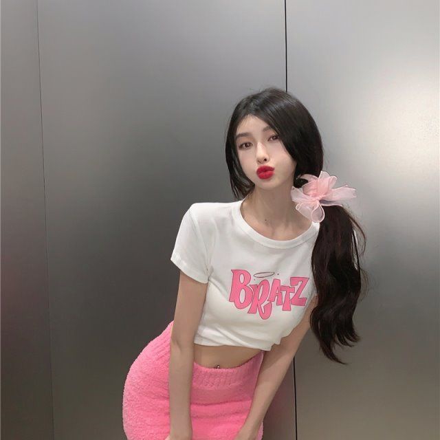 Áo baby tee Thun croptop nữ Ngắn Tay Phong Cách Âu Mỹ Thời Trang Mùa Hè Mới Cho Nữ