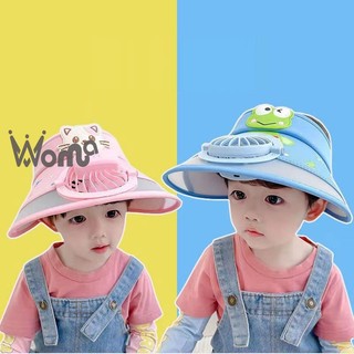 Mũ lưỡi trai hở chóp kèm quạt thời trang cho bé
