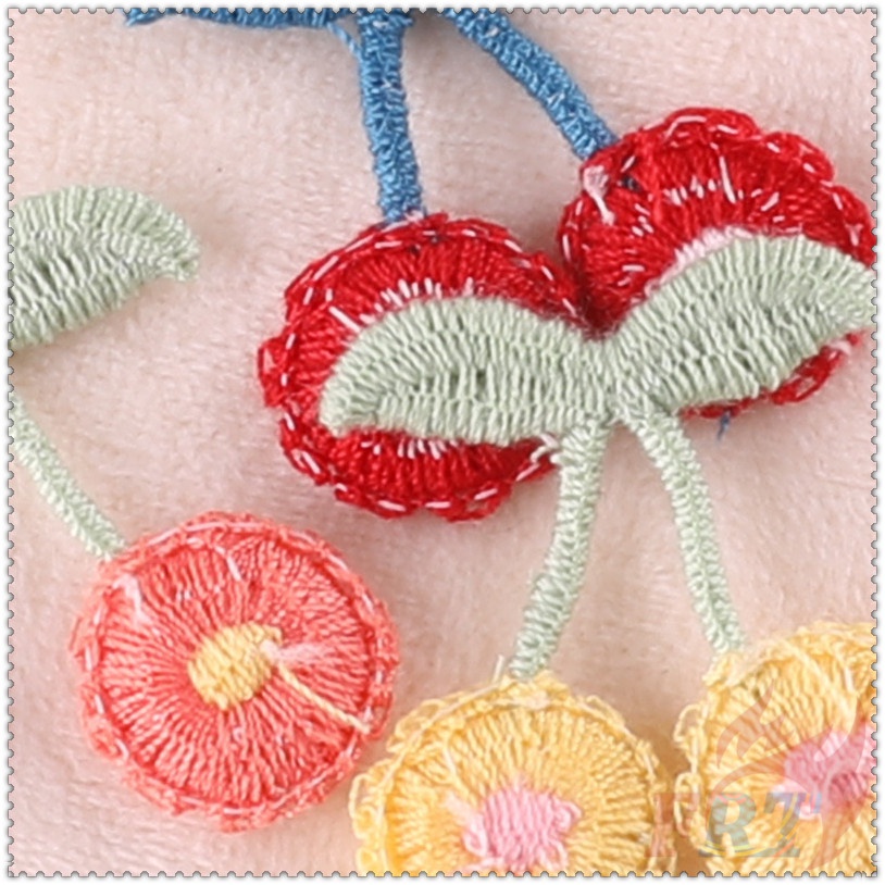 ✿ Sticker Ủi Thêu Hình Quả Cherry ✿ 1 Phụ Kiện Trang Trí Tóc Cho Bé