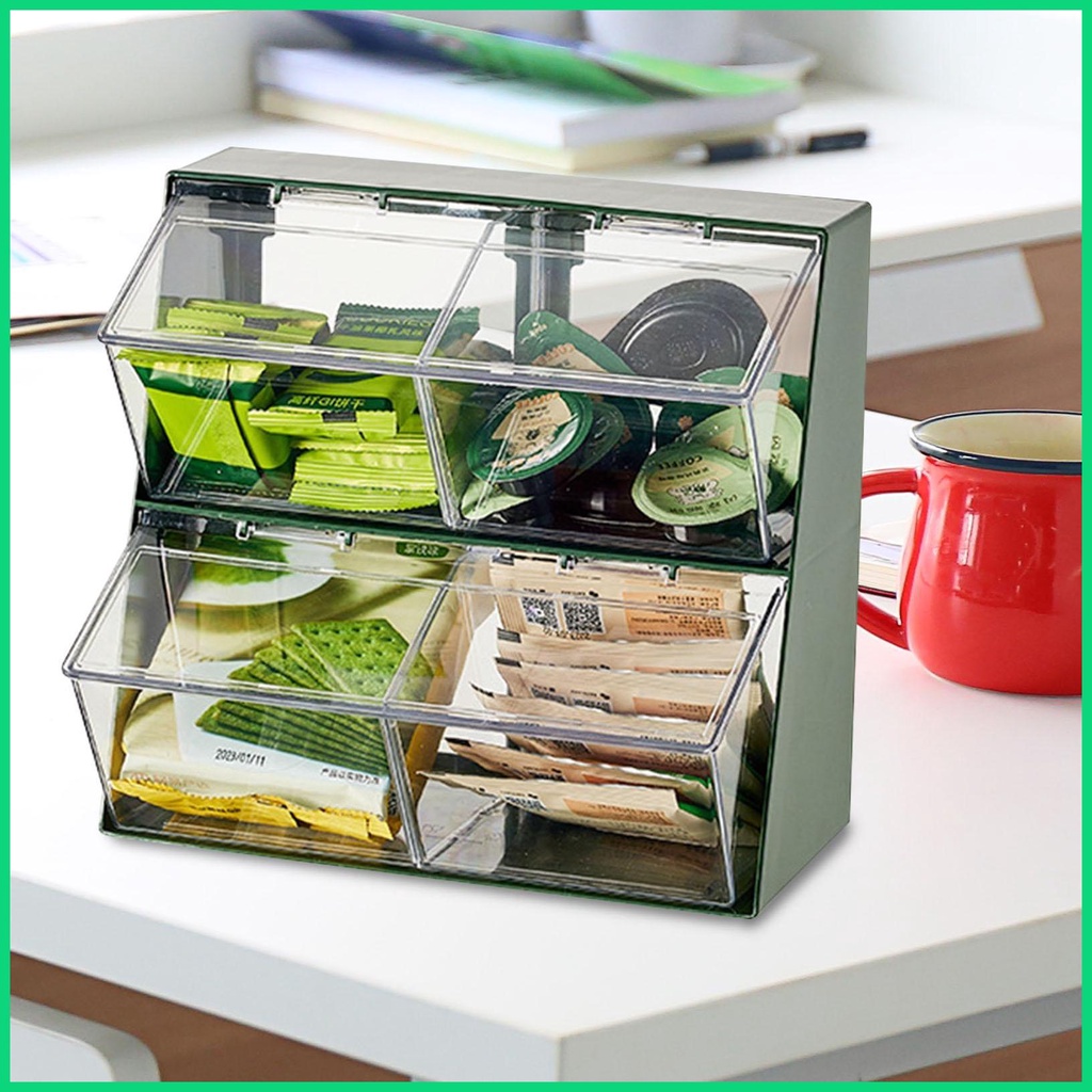 Giá Đỡ 2 Tầng Kèm Nắp Trong Suốt Dành Cho Tủ Bếp Quầy Ngọt Ngào
