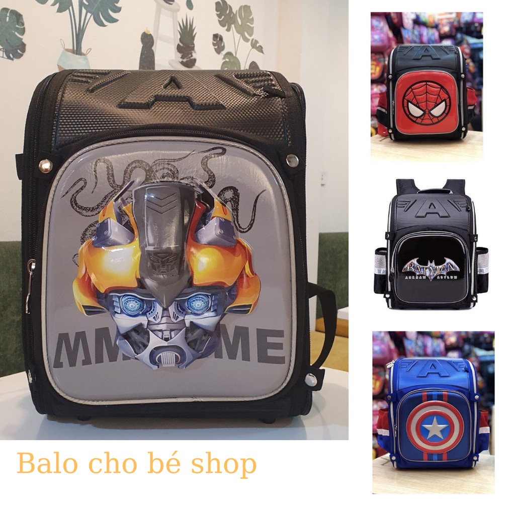 Balo cho bé, Balo chống gù siêu nhẹ, siêu bền, chống nước cho học sinh tiểu học từ lớp 1 đến 5 họa tiết siêu nhân