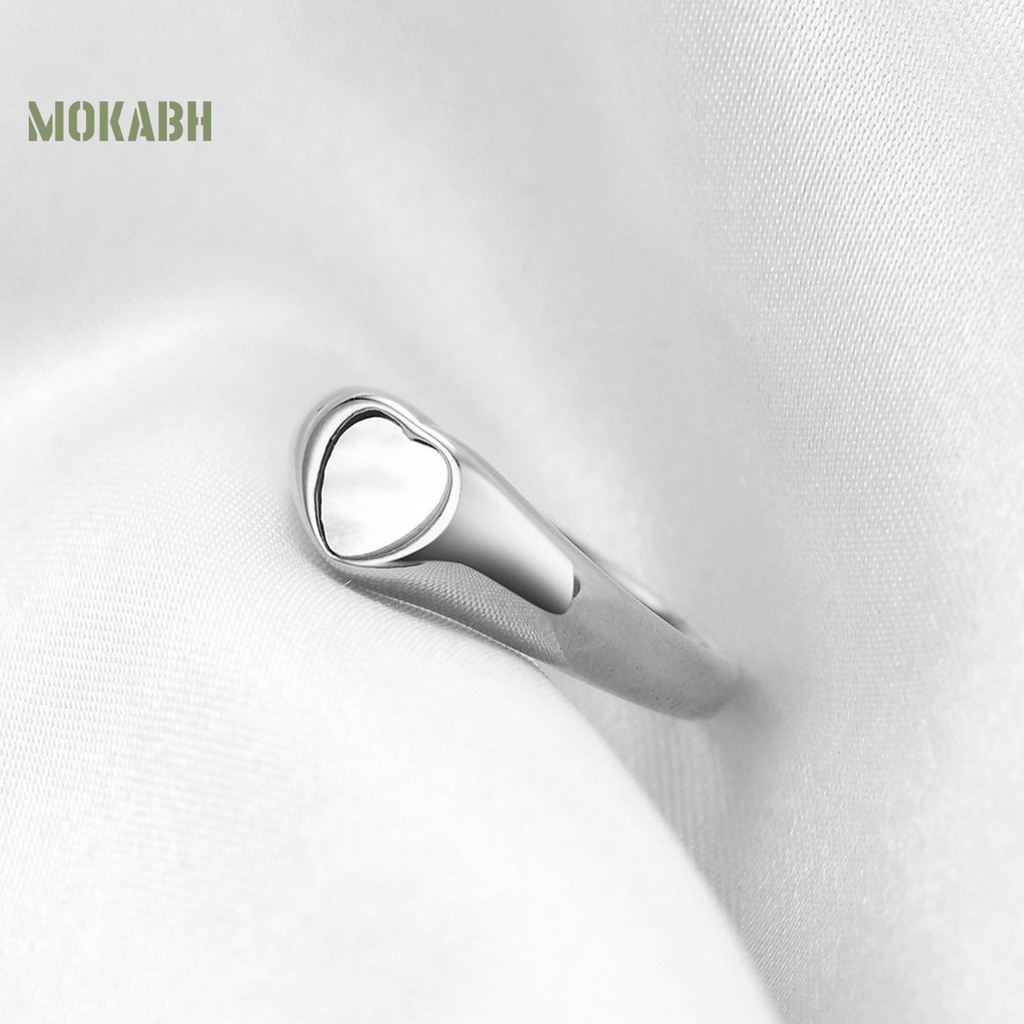 Nhẫn Hình Trái Tim Mạ Điện Sáng Bóng Chống Mài Mòn Dễ Lên Màu Cá Tính Thích Hợp Làm Quà Valentines Cho Nữ