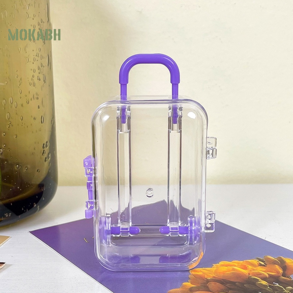 Hộp Đựng Trang Sức Mini Bằng Nhựa Trong Suốt Chống Trượt Tiết Kiệm Không Gian