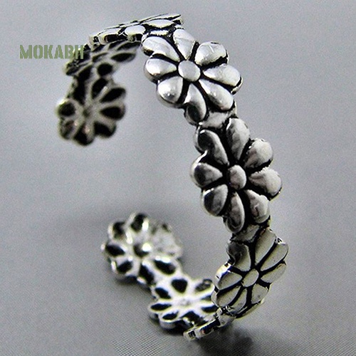 Set 2 Nhẫn Ngón Chân Mạ Bạc Phong Cách Vintage