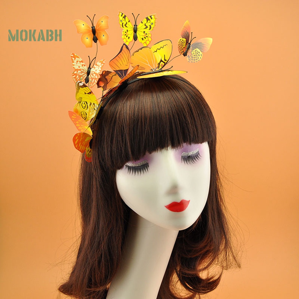 Băng Đô Cài Tóc Hình Bướm Ba Chiều Bằng Nhựa Sáng Tạo
