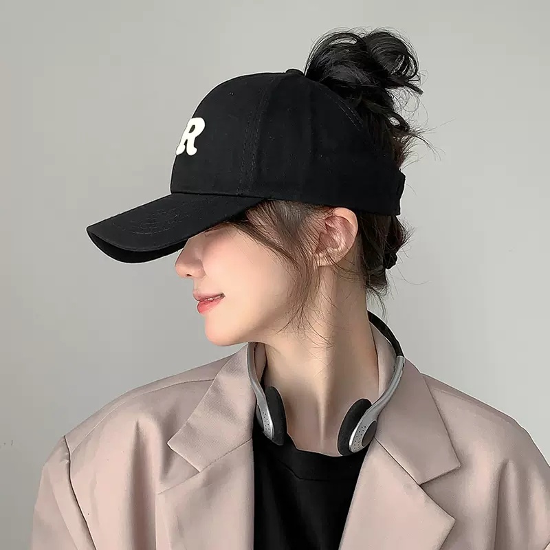 Mũ Lưỡi Trai Cotton Màu Trơn Hở Chóp Thoáng Khí Thời Trang Mùa Hè Cho Nam Và Nữ