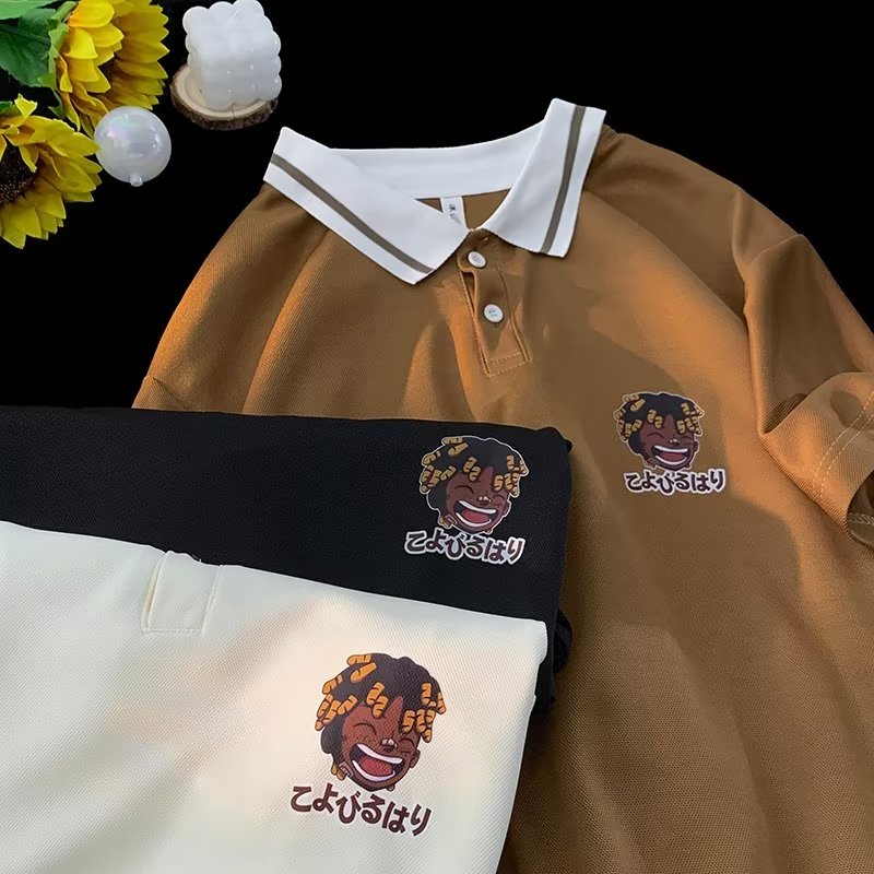 Áo Thun polo Tay Ngắn Phong Cách Đường Phố Âu Mỹ Thời Trang Mùa Hè Cho Nam