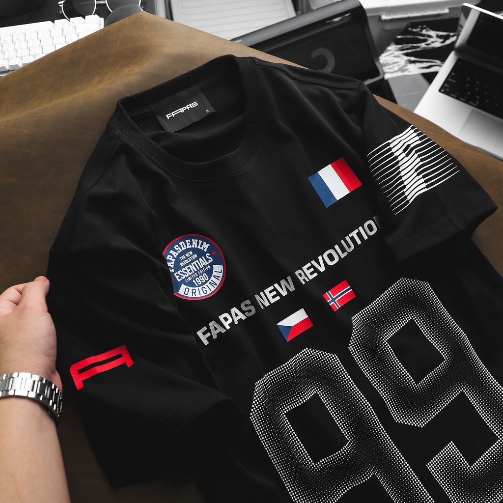 Áo Thun Nam Tay Ngắn Cotton Mịn In Số Thể Thao Number FAPAS