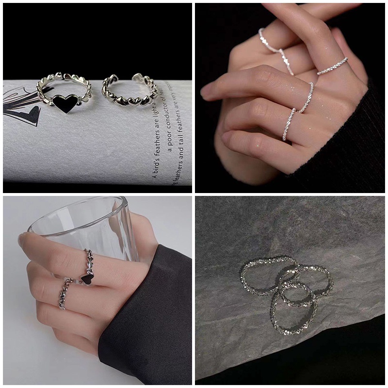 Nhẫn Cặp Hình Trái Tim Dễ Thương Sáng Tạo