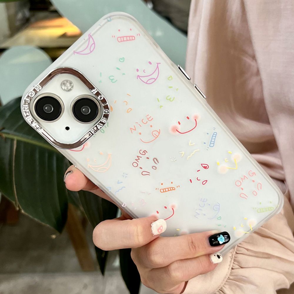 Ốp Điện Thoại Chống Sốc Họa Tiết Mặt Cười Cho IPhone 11 14 13 12 Pro Max XR XS 7 8 Plus