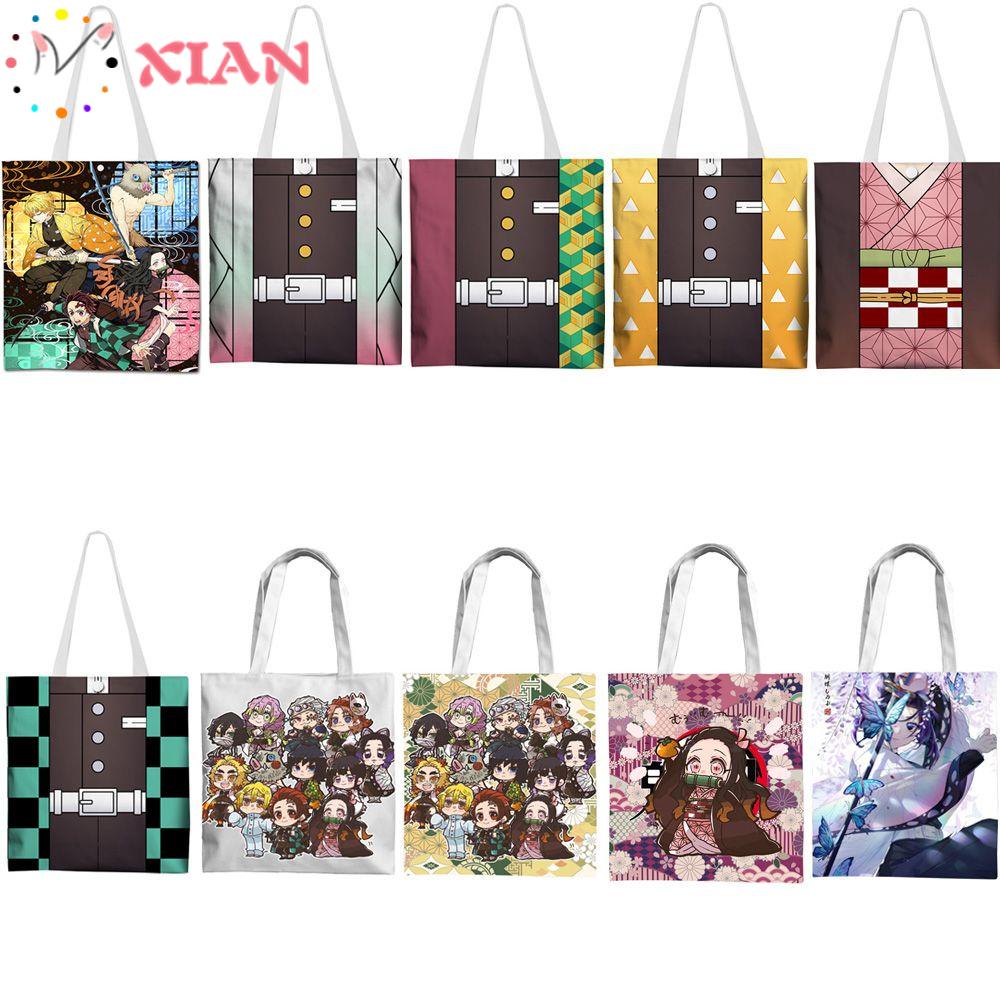 Túi Xách Mua Sắm Cỡ Lớn In Họa Tiết Anime Demon Slayer Cho Nữ