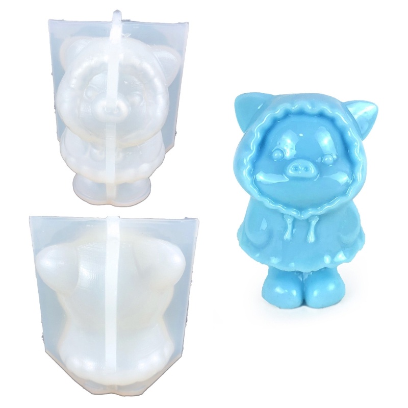 Khuôn Silicone Làm Nến / Xà Phòng Hình Chú Heo 3D DIY