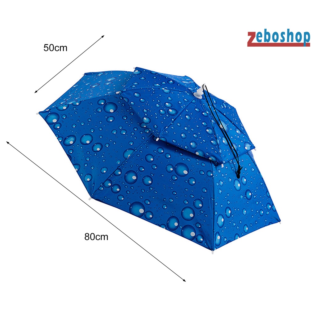 Mũ Dù Hai Lớp Thoáng Khí Chống Tia UV Chống Mưa Có Thể Gấp Gọn Tiện Dụng