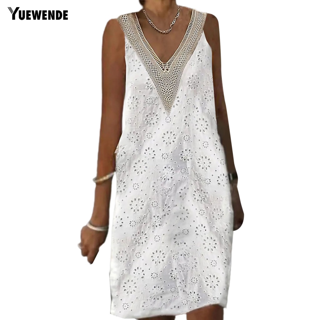 Yue.z Đầm Nữ Mùa Hè Màu Trơn