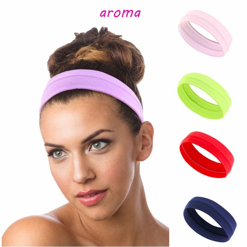 Băng Đô Bản Rộng Co Giãn Thấm Hút Mồ Hôi Màu Sắc Tinh Khiết Dùng Khi Tập Thể Thao