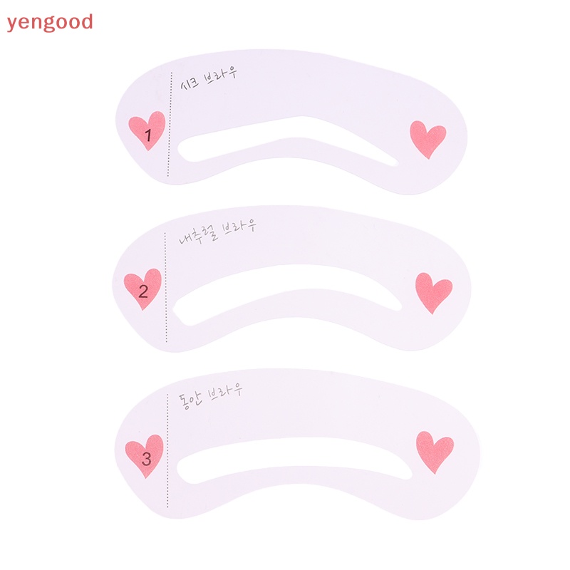 (YGD) 10 Túi 3 Phong Cách Khuôn Thẻ Vẽ Lông Mày Có Thể Tái Sử Dụng