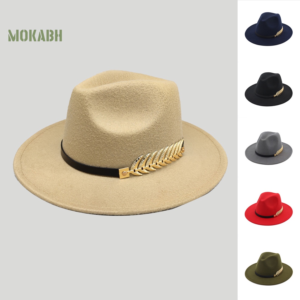 [Mok Abh] Mũ Jazz Thoáng Khí Thoải Mái Hình Chiếc Lá Phong Cách Hoàng Gia Anh Quốc Cho Nam Và Nữ