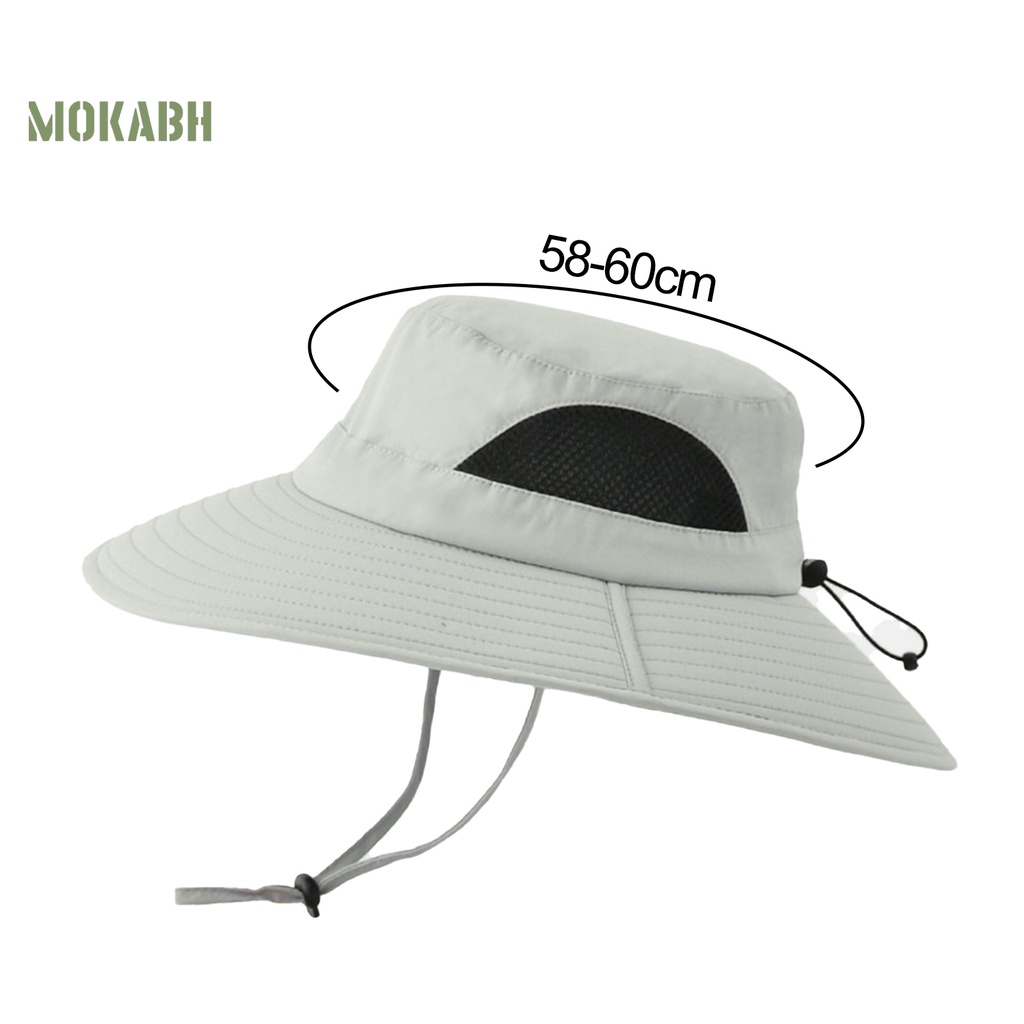 Mũ Tai Bèo Vành Rộng Có Dây Rút Chống Tia UV Chống Nắng Thoáng Khí Khô Nhanh Thời Trang Mùa Hè Cho Nam Và Nữ