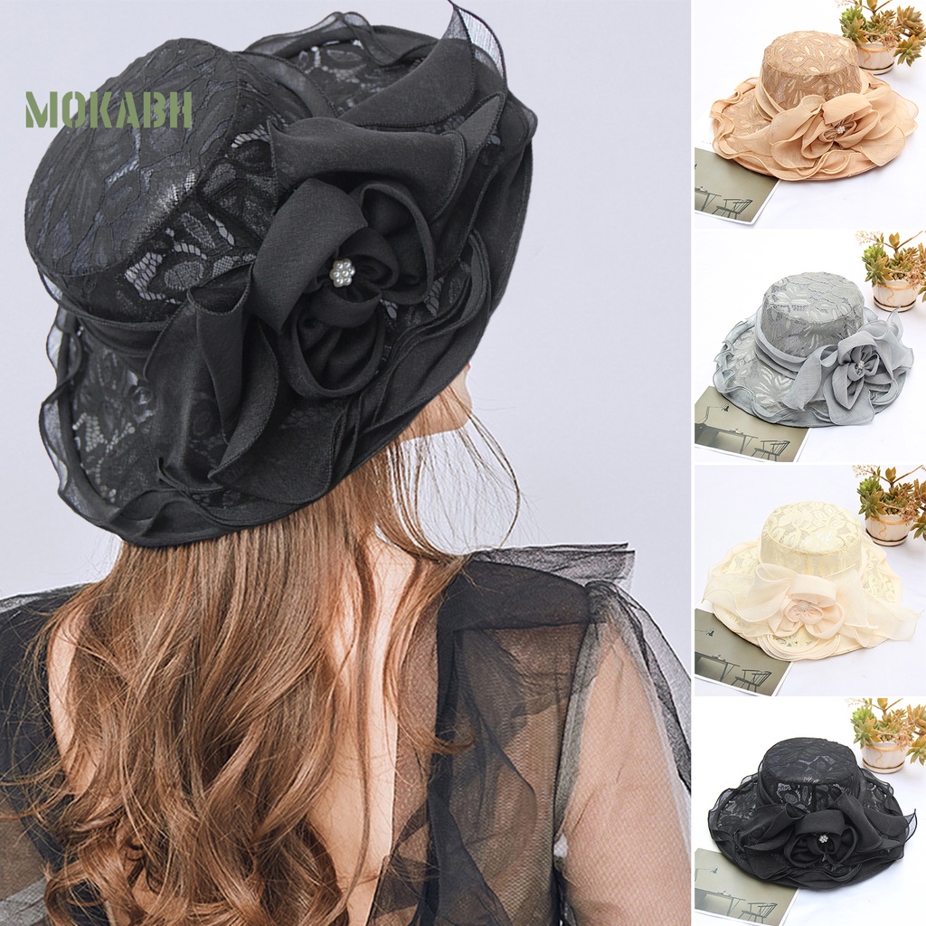 [Mok Abh] Mũ Ren Hoa Gấp Gọn Được Cá Tính Cho Nữ Trong Suốt Đám Cưới