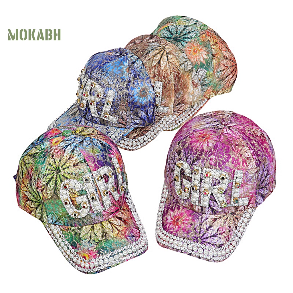 Abh Mũ Lưỡi Trai Đính Kim Sa Lấp Lánh Thoáng Khí Thời Trang Đi Cắm Trại