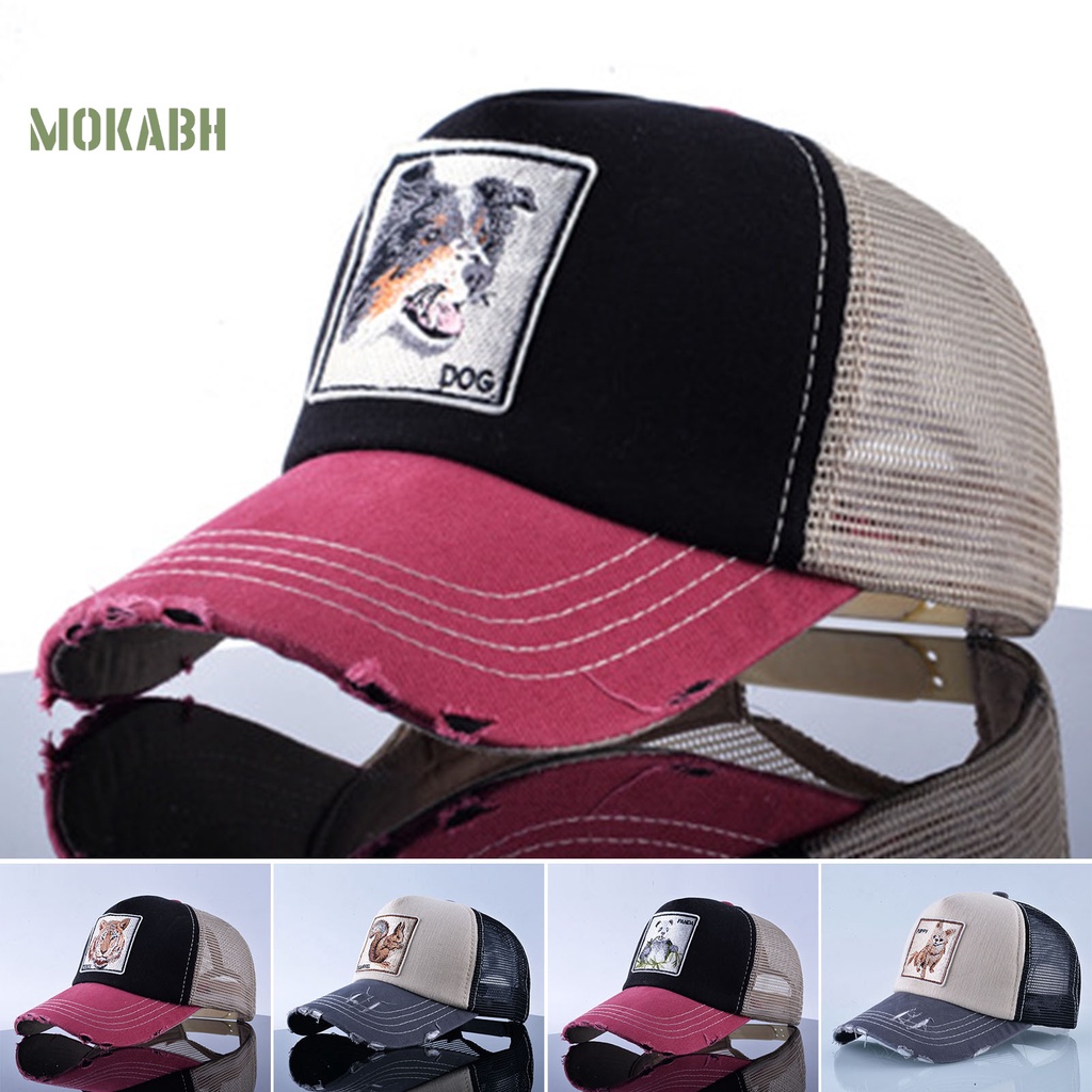 [Mok Abh] Mũ Lưỡi Trai Hở Chóp Phối Lưới Thoáng Khí Phong Cách Hip Hop Cho Nam Và Nữ