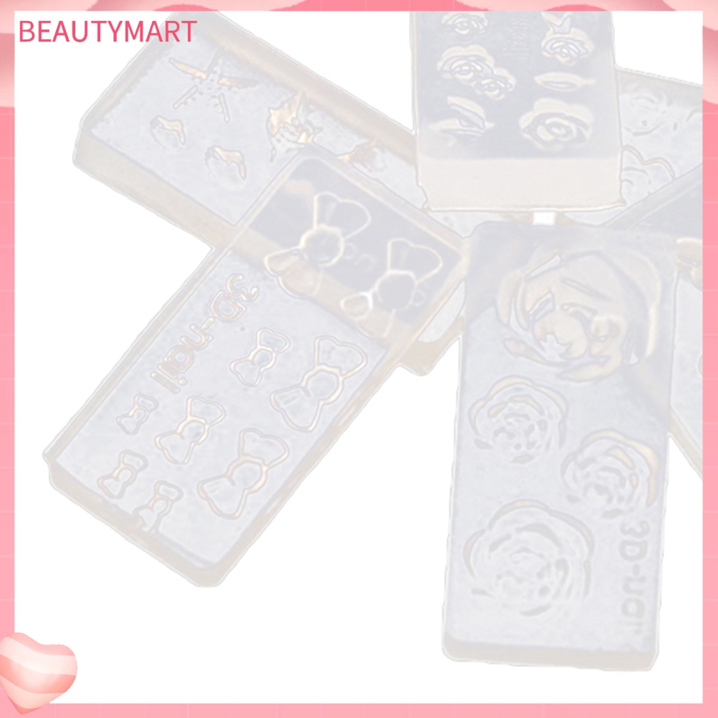 Set 6 Khuôn Acrylic Trong Suốt Gọn Nhẹ 3D Làm Móng Nghệ Thuật