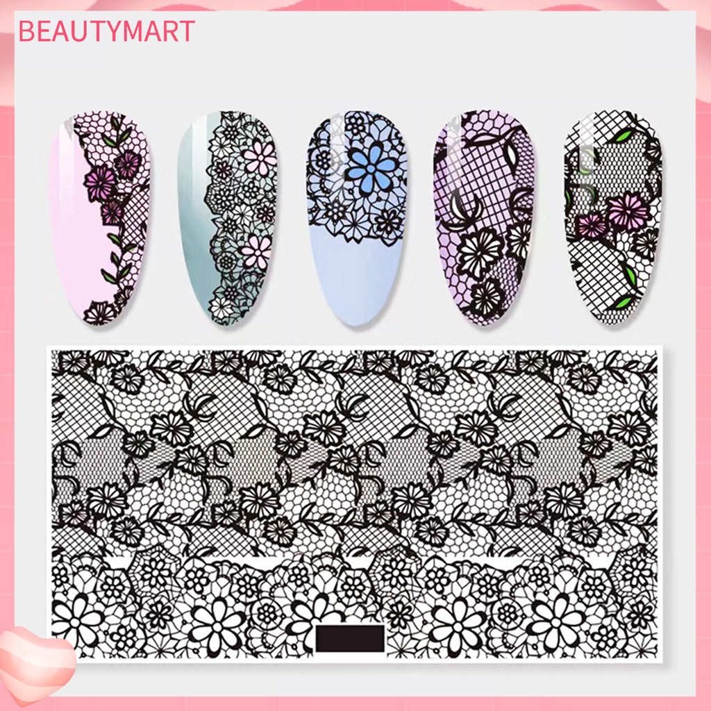 Miếng Dán Móng Tay Tự Dính Họa Tiết Ren 2D DIY
