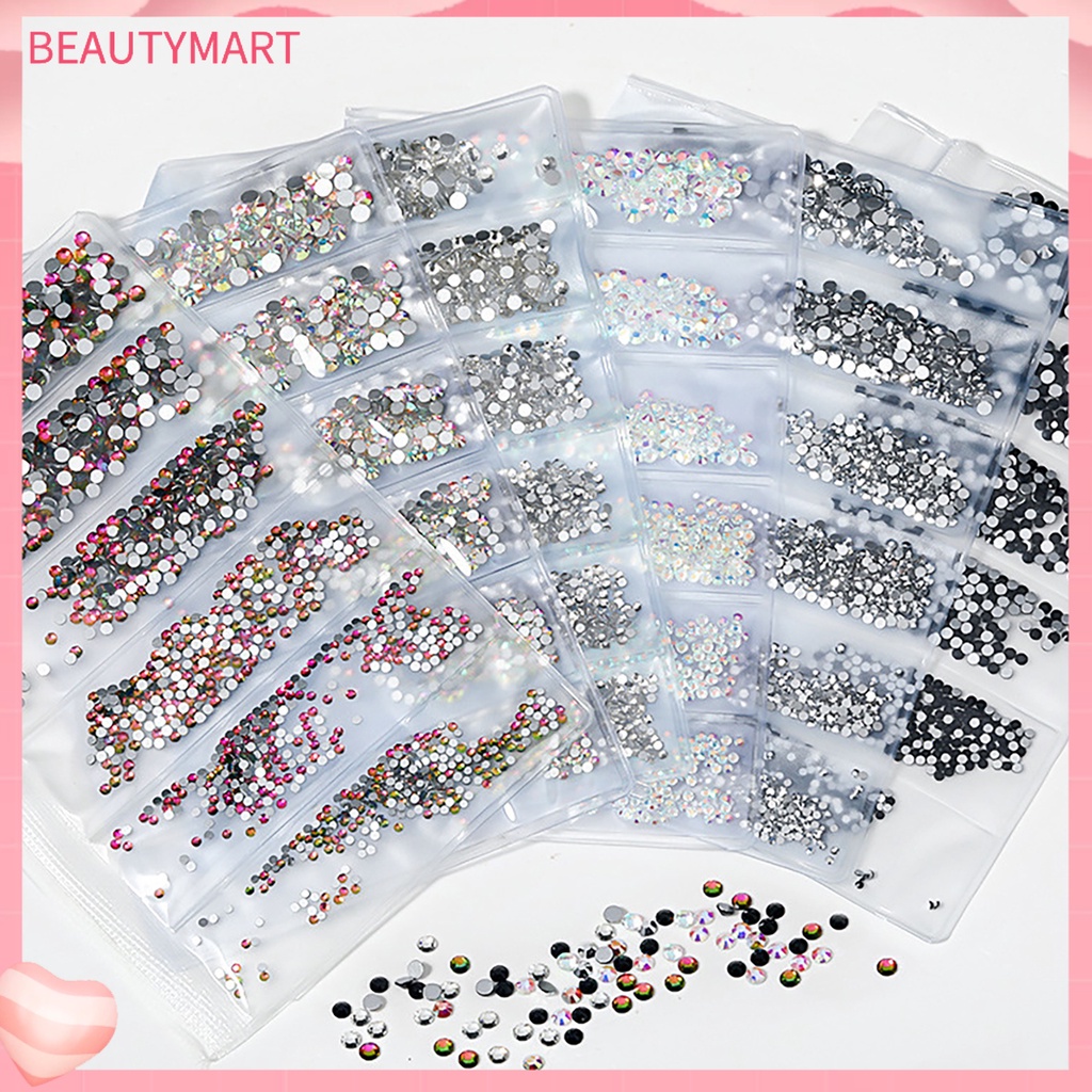 1 Túi Phụ Kiện Trang Trí Móng Tay Hiệu Ứng Kính Lấp Lánh Dễ Sử Dụng