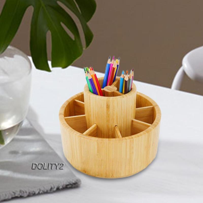 Giá Đỡ Cọ Trang Điểm Bằng Tre Xoay 360 Độ Dolity2